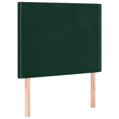 Letto a Molle con Materasso e LED Verde Scuro 120x200cm Velluto | homemem39