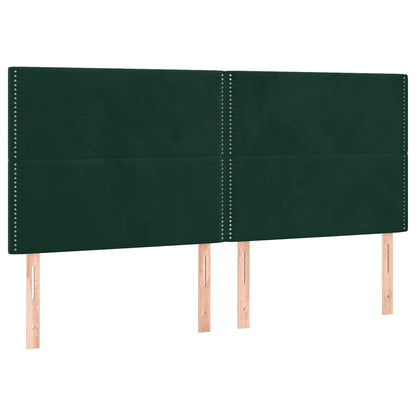 Letto a Molle con Materasso e LED Verde Scuro 180x200cm Velluto