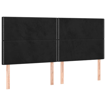 Letto a Molle con Materasso e LED Nero 200x200 cm in Velluto | homemem39