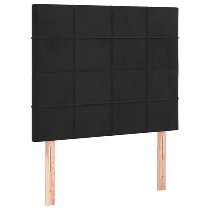 Letto a Molle con Materasso e LED Nero 90x190 cm in Velluto - homemem39