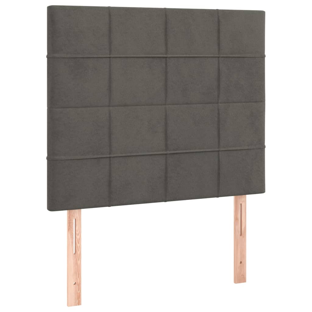 Letto a Molle con Materasso e LED Grigio Scuro 100x200 cm
