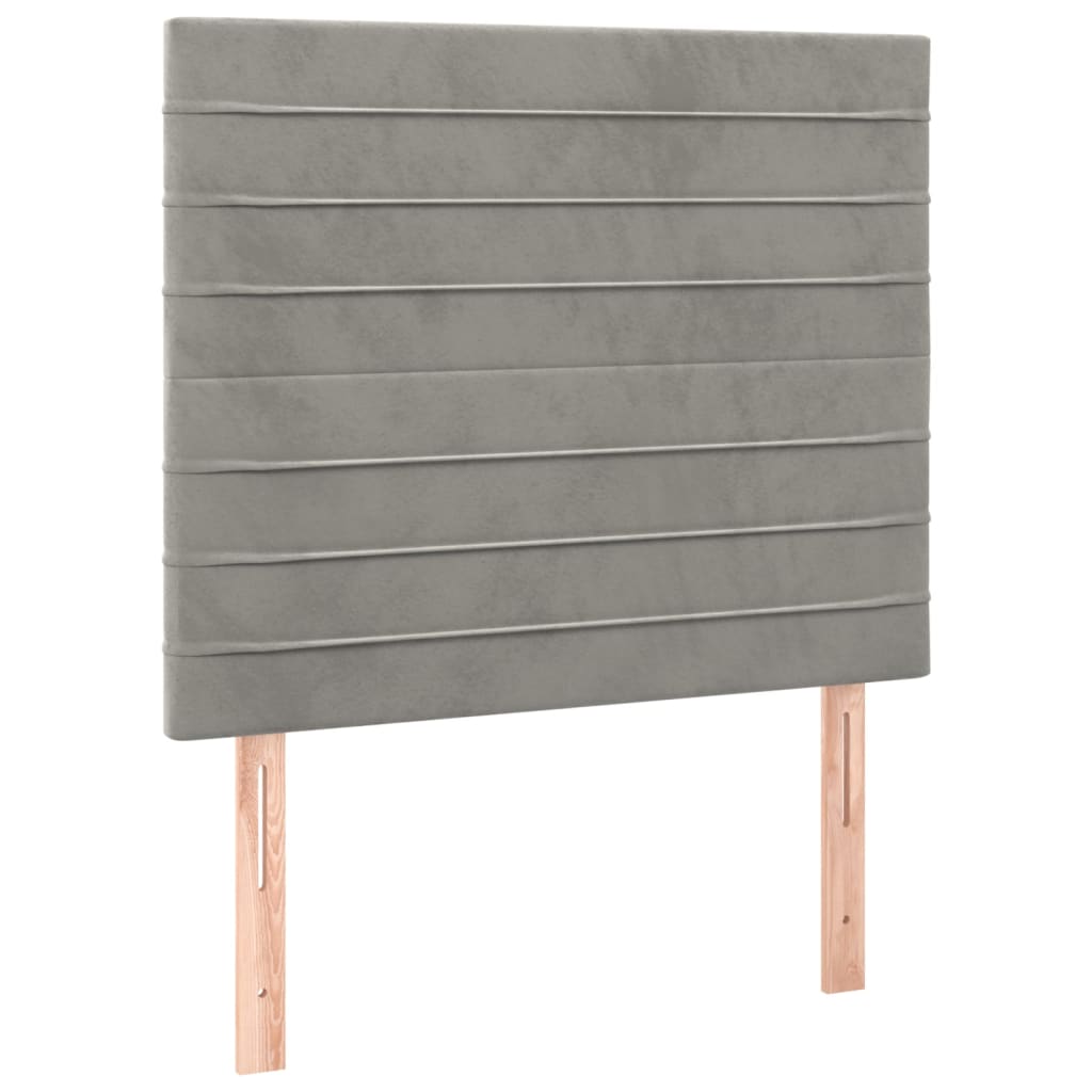 Letto a Molle Materasso e LED Grigio Chiaro 100x200 cm Velluto - homemem39