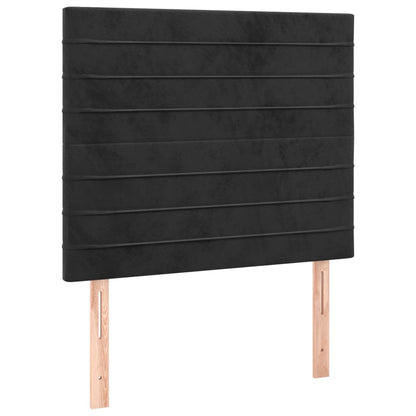 Letto a Molle con Materasso e LED Nero 100x200 cm in Velluto - homemem39