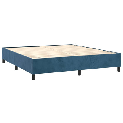Letto a Molle con Materasso e LED Blu Scuro 180x200 cm - homemem39