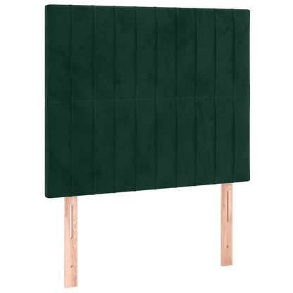Letto a Molle con Materasso e LED Verde Scuro 80x200cm Velluto | homemem39