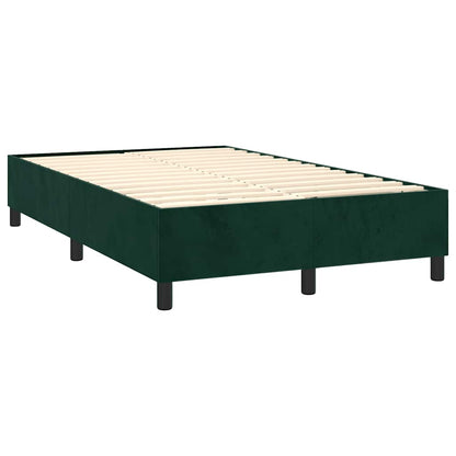 Letto a Molle con Materasso e LED Verde Scuro 120x200cm Velluto | homemem39