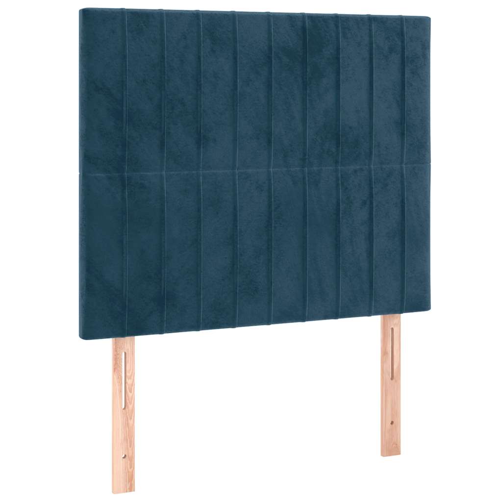 Letto a Molle con Materasso e LED Blu Scuro 120x200cm