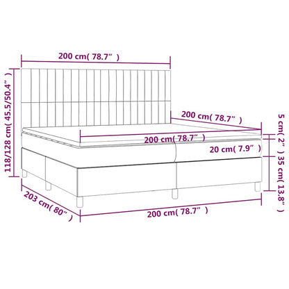 Letto a Molle con Materasso e LED Blu Scuro 200x200 cm | homemem39
