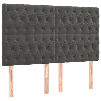 Letto a Molle con Materasso e LED Grigio Scuro 180x200 cm