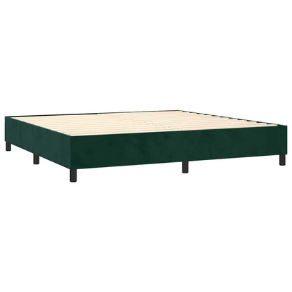Letto a Molle con Materasso e LED Verde Scuro 200x200cm Velluto | homemem39