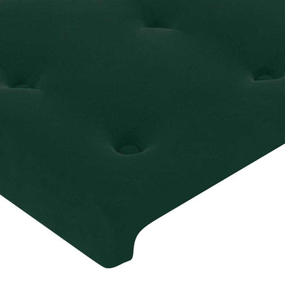 Letto a Molle con Materasso e LED Verde Scuro 80x200cm Velluto