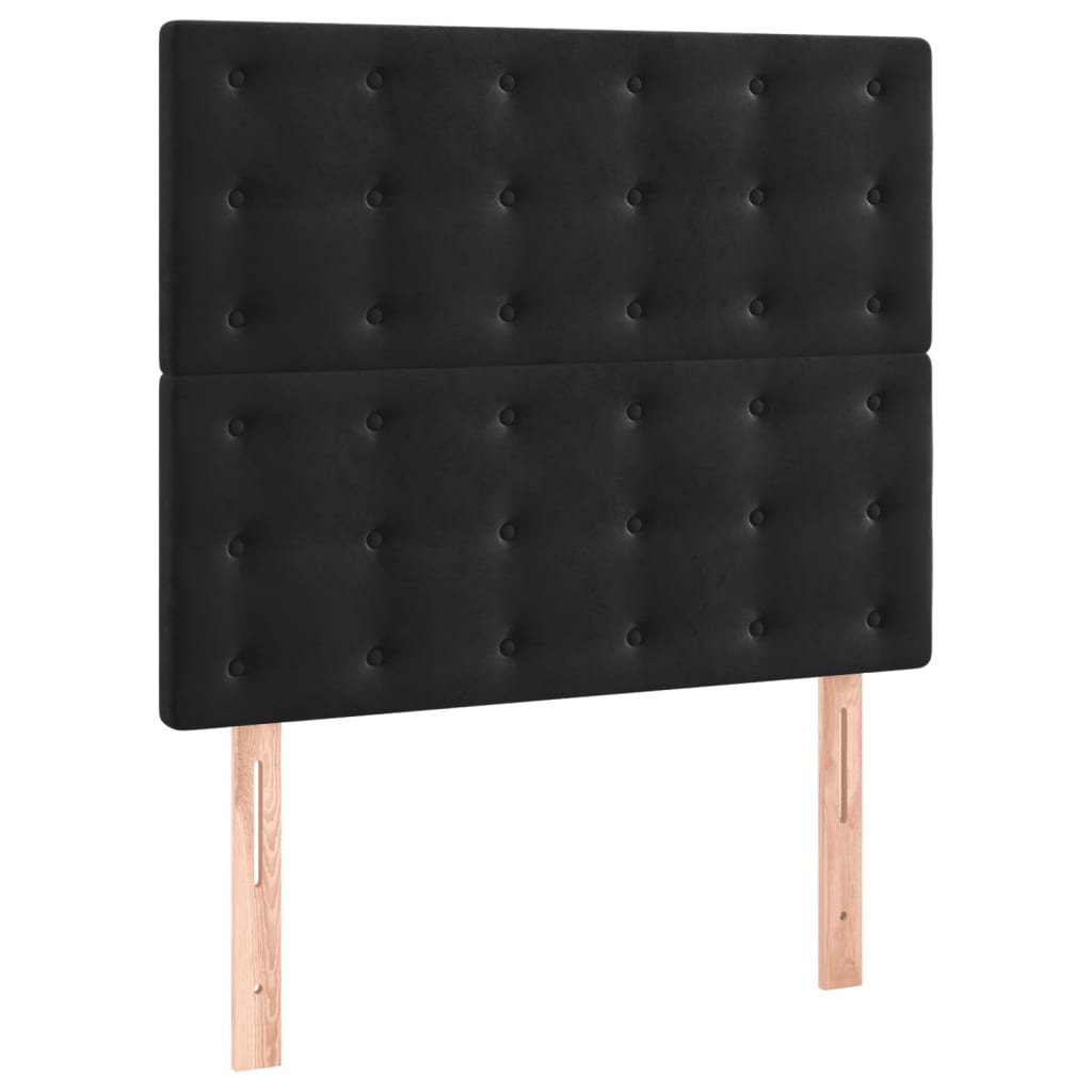 Letto a Molle con Materasso e LED Nero 90x190 cm in Velluto - homemem39
