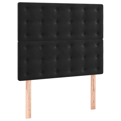 Letto a Molle con Materasso e LED Nero 90x190 cm in Velluto - homemem39