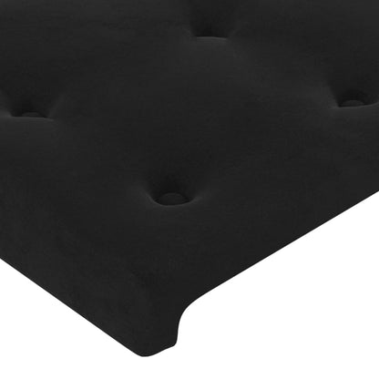 Letto a Molle con Materasso e LED Nero 100x200 cm in Velluto - homemem39