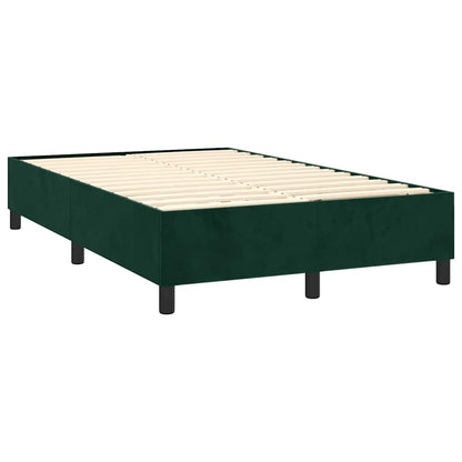 Letto a Molle con Materasso e LED Verde Scuro 120x200cm Velluto