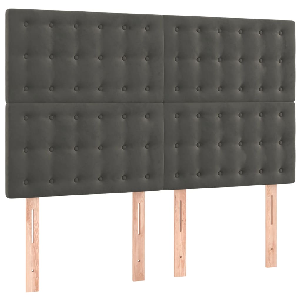 Letto a Molle con Materasso e LED Grigio Scuro 140x190 cm