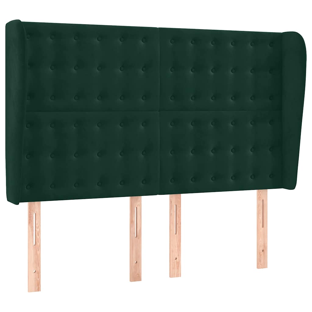 Letto a Molle con Materasso e LED Verde Scuro 140x200cm Velluto | homemem39