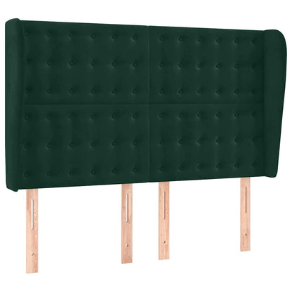 Letto a Molle con Materasso e LED Verde Scuro 140x200cm Velluto | homemem39
