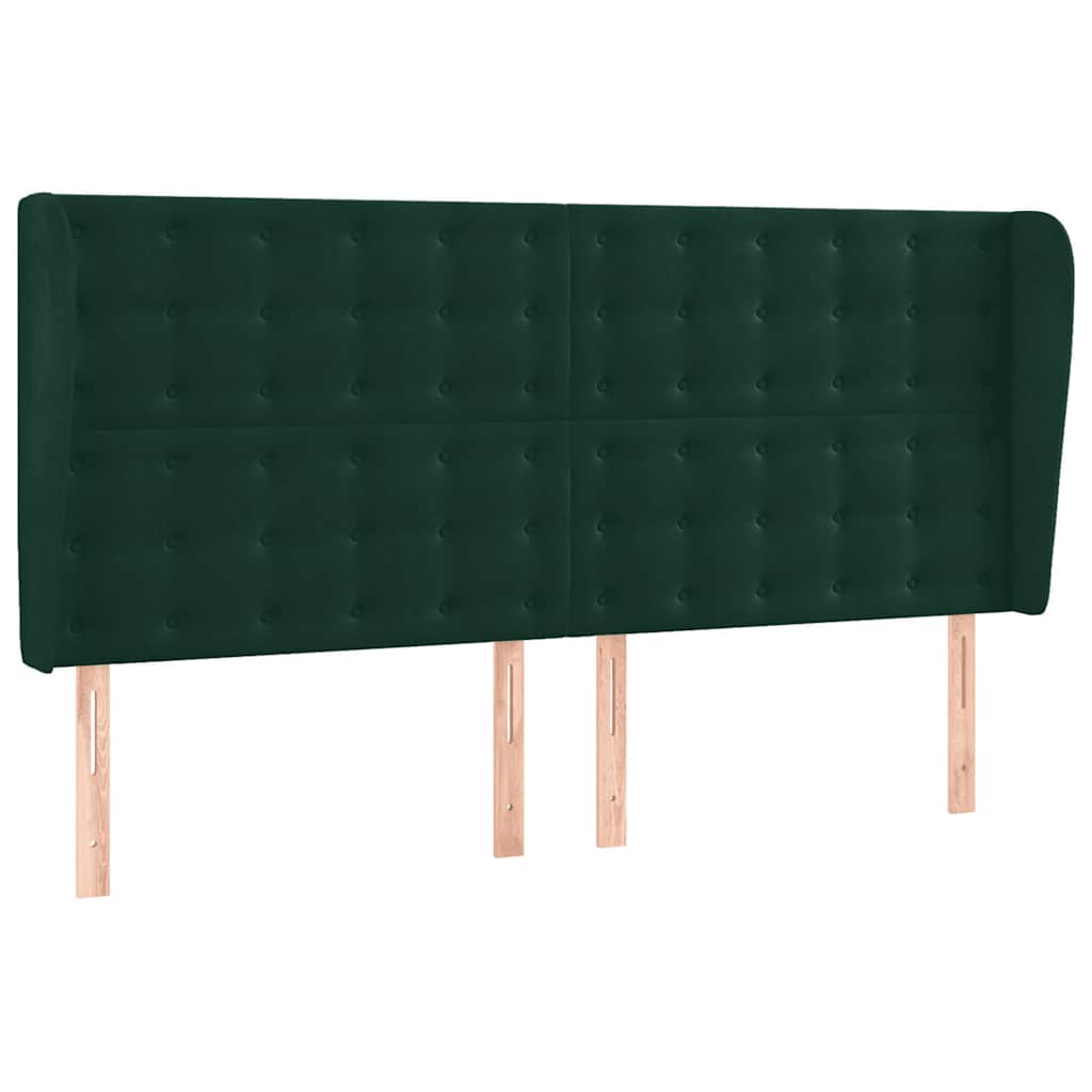 Letto a Molle con Materasso e LED Verde Scuro 180x200cm Velluto | homemem39