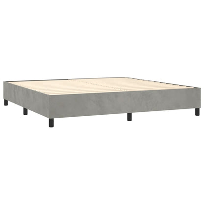 Letto a Molle Materasso e LED Grigio Chiaro 200x200 cm Velluto - homemem39