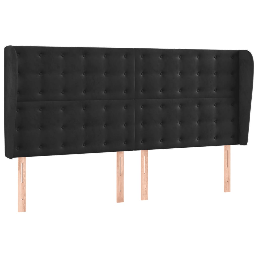 Letto a Molle con Materasso e LED Nero 200x200 cm in Velluto | homemem39