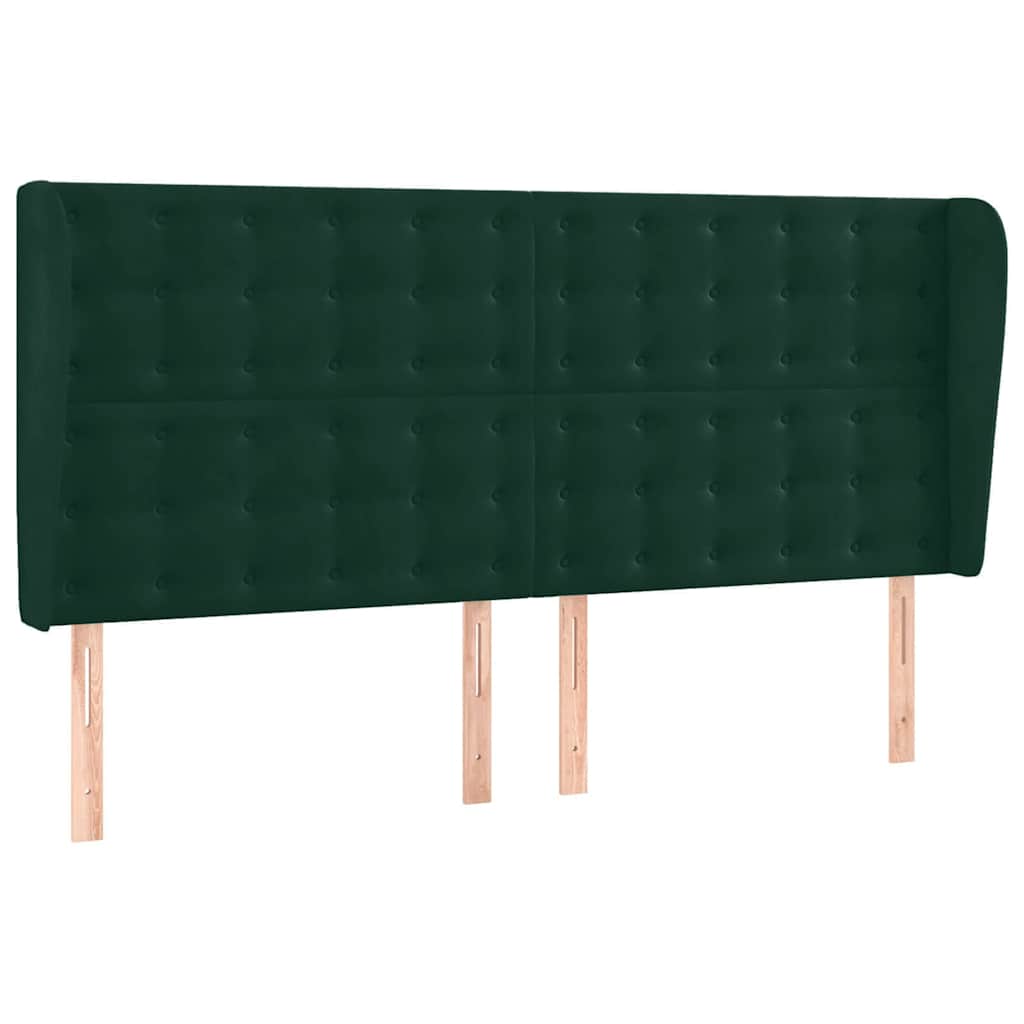 Letto a Molle con Materasso e LED Verde Scuro 200x200cm Velluto
