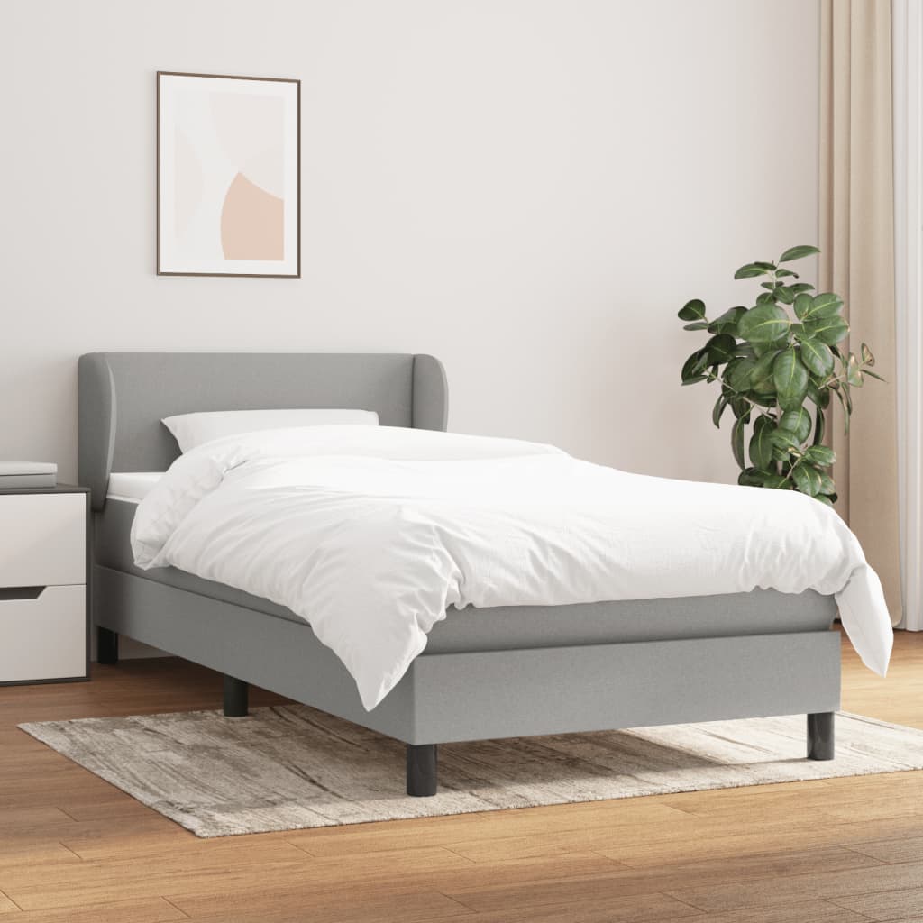 Giroletto a Molle con Materasso Grigio Chiaro 80x200 cm Tessuto | homemem39