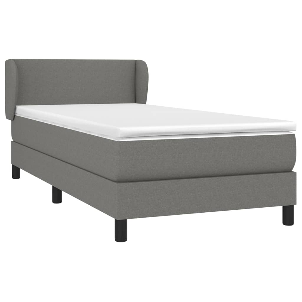 Giroletto a Molle con Materasso Grigio Scuro 90x190 cm Tessuto | homemem39
