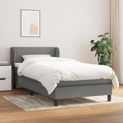 Giroletto a Molle con Materasso Grigio Scuro 100x200 cm Tessuto | homemem39