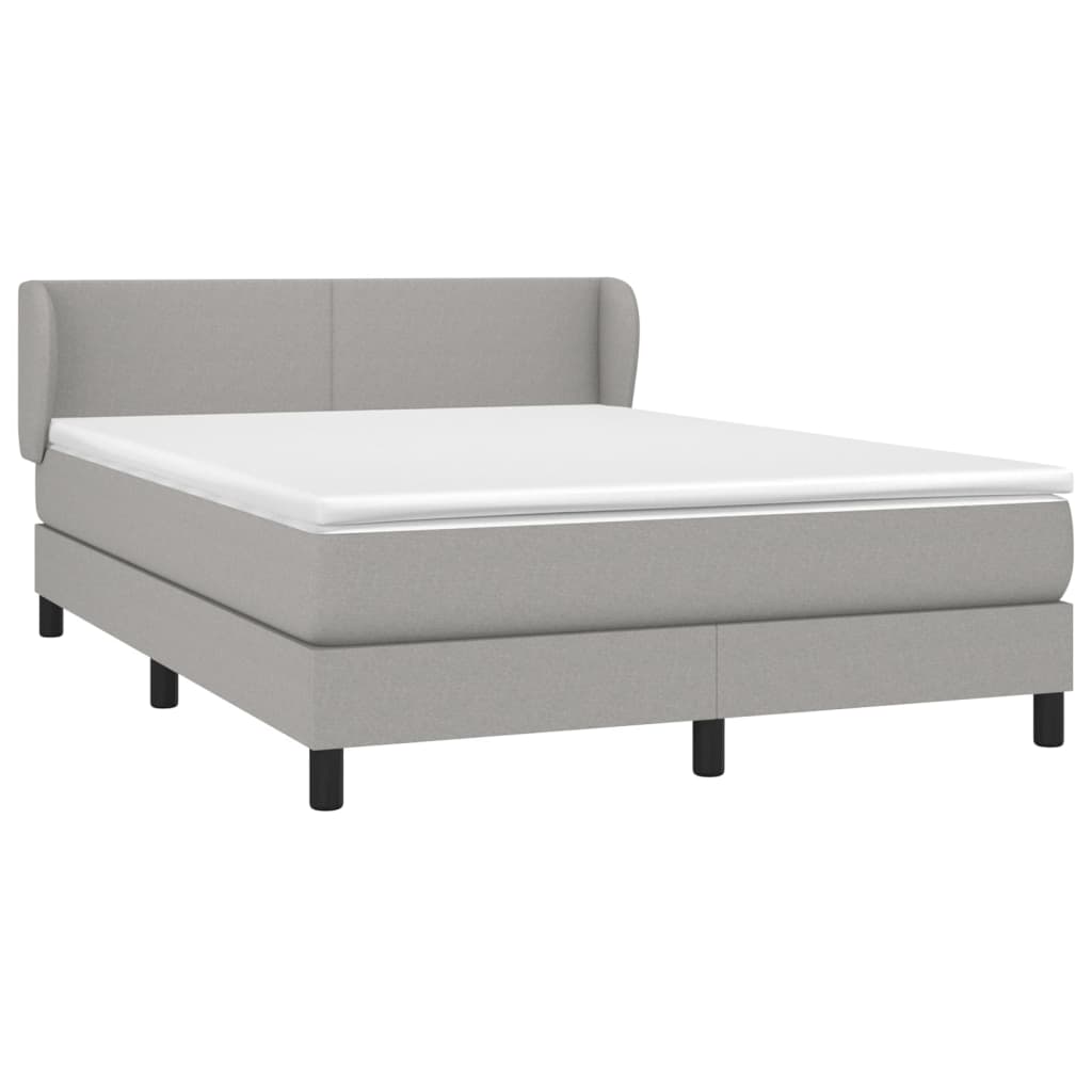 Giroletto a Molle con Materasso Grigio Chiaro 140x200cm Tessuto | homemem39