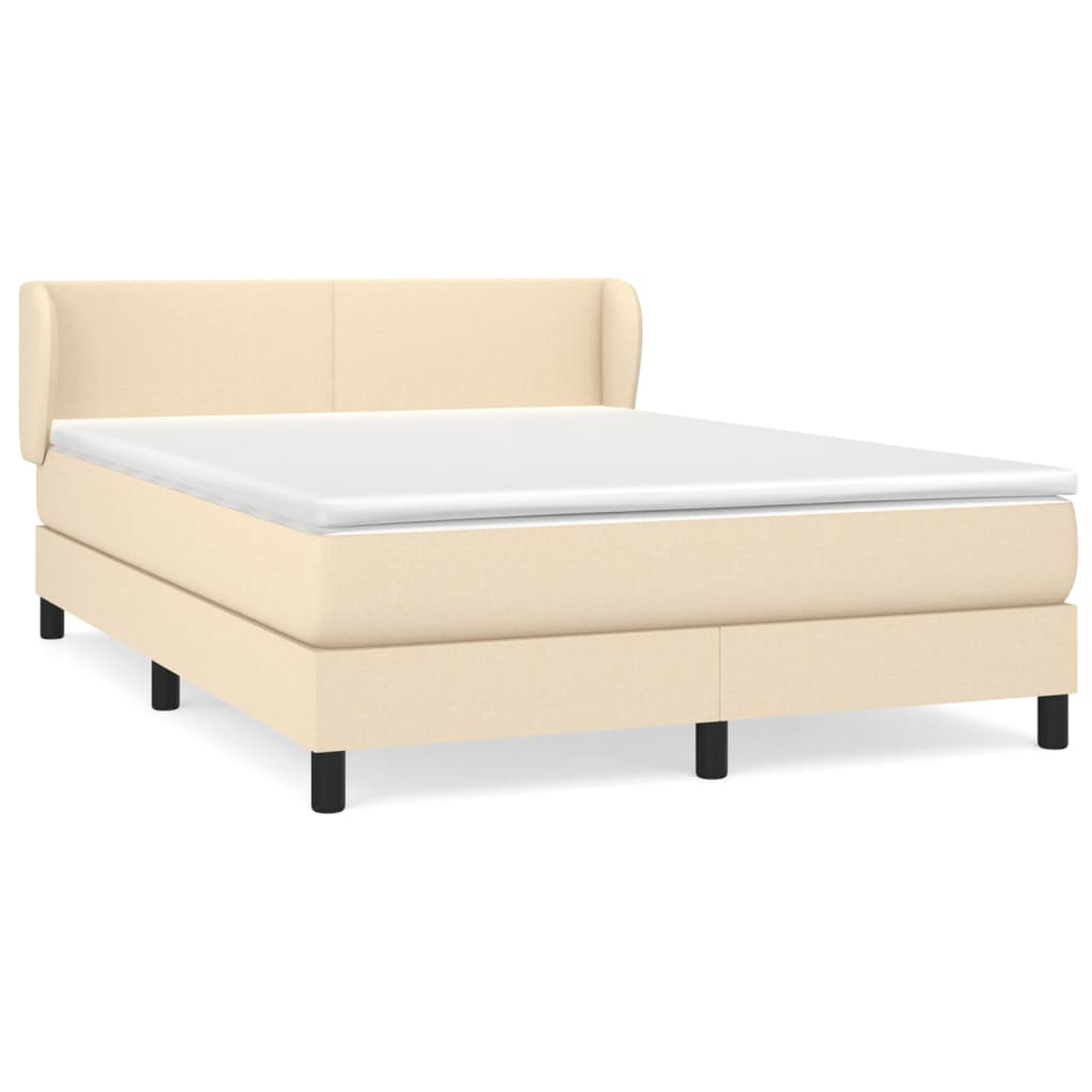 Giroletto a Molle con Materasso Crema 140x200 cm in Tessuto | homemem39