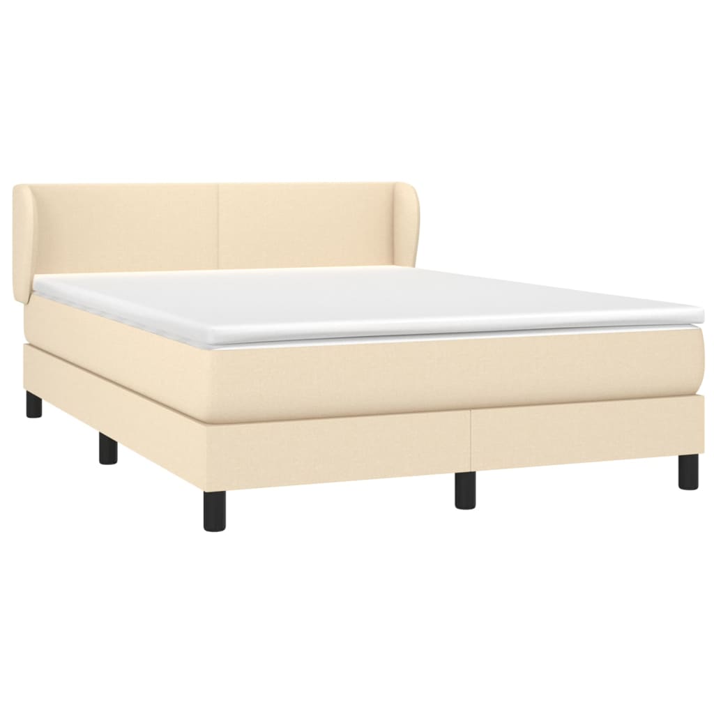 Giroletto a Molle con Materasso Crema 140x200 cm in Tessuto | homemem39