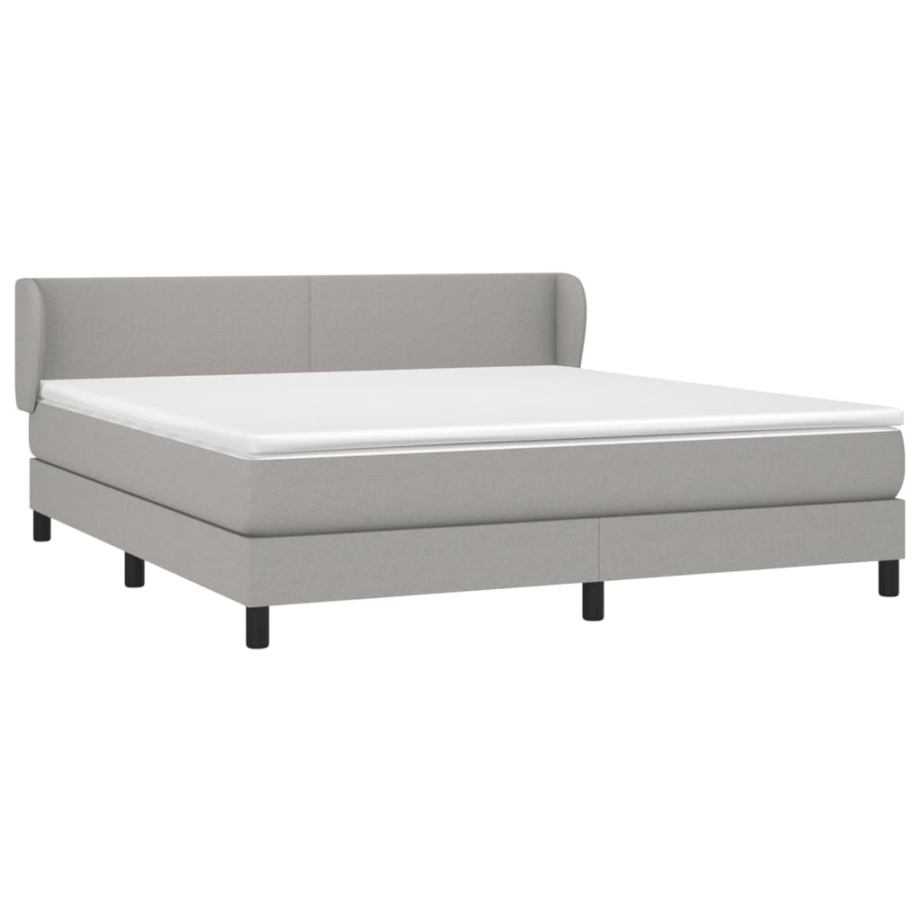 Giroletto a Molle con Materasso Grigio Chiaro160x200 cm Tessuto | homemem39