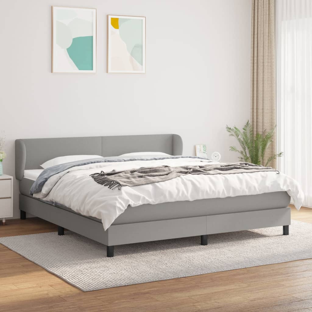 Giroletto a Molle con Materasso Grigio Chiaro160x200 cm Tessuto | homemem39