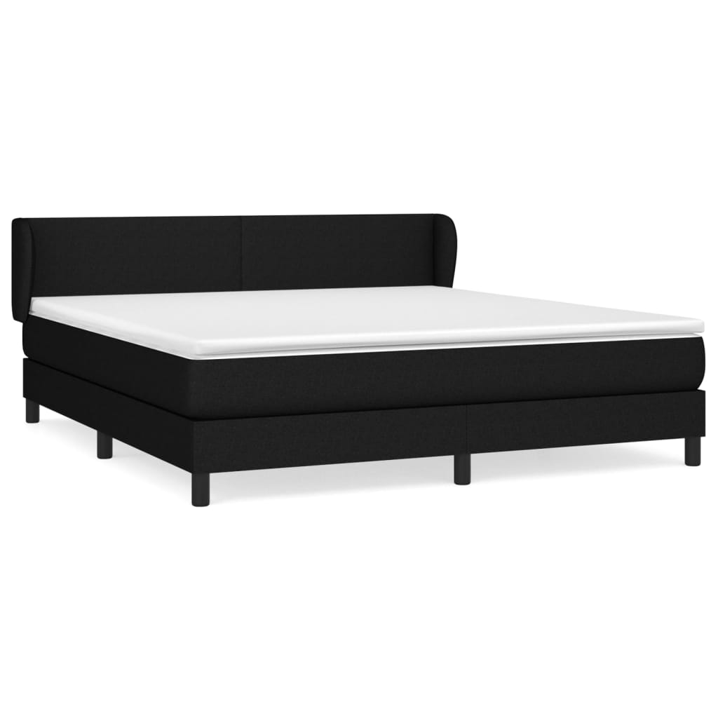 Giroletto a Molle con Materasso Nero 160x200 cm in Tessuto | homemem39