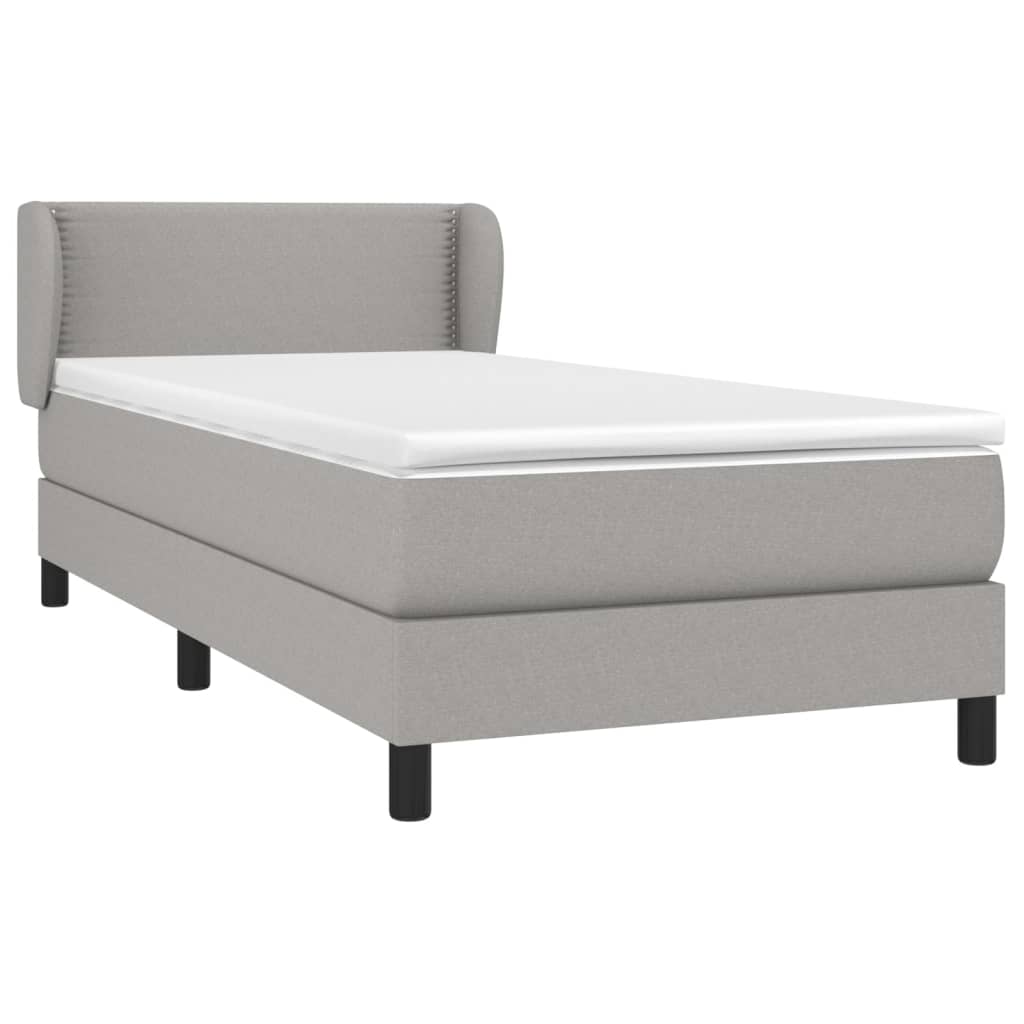 Giroletto a Molle con Materasso Grigio Chiaro 80x200 cm Tessuto | homemem39