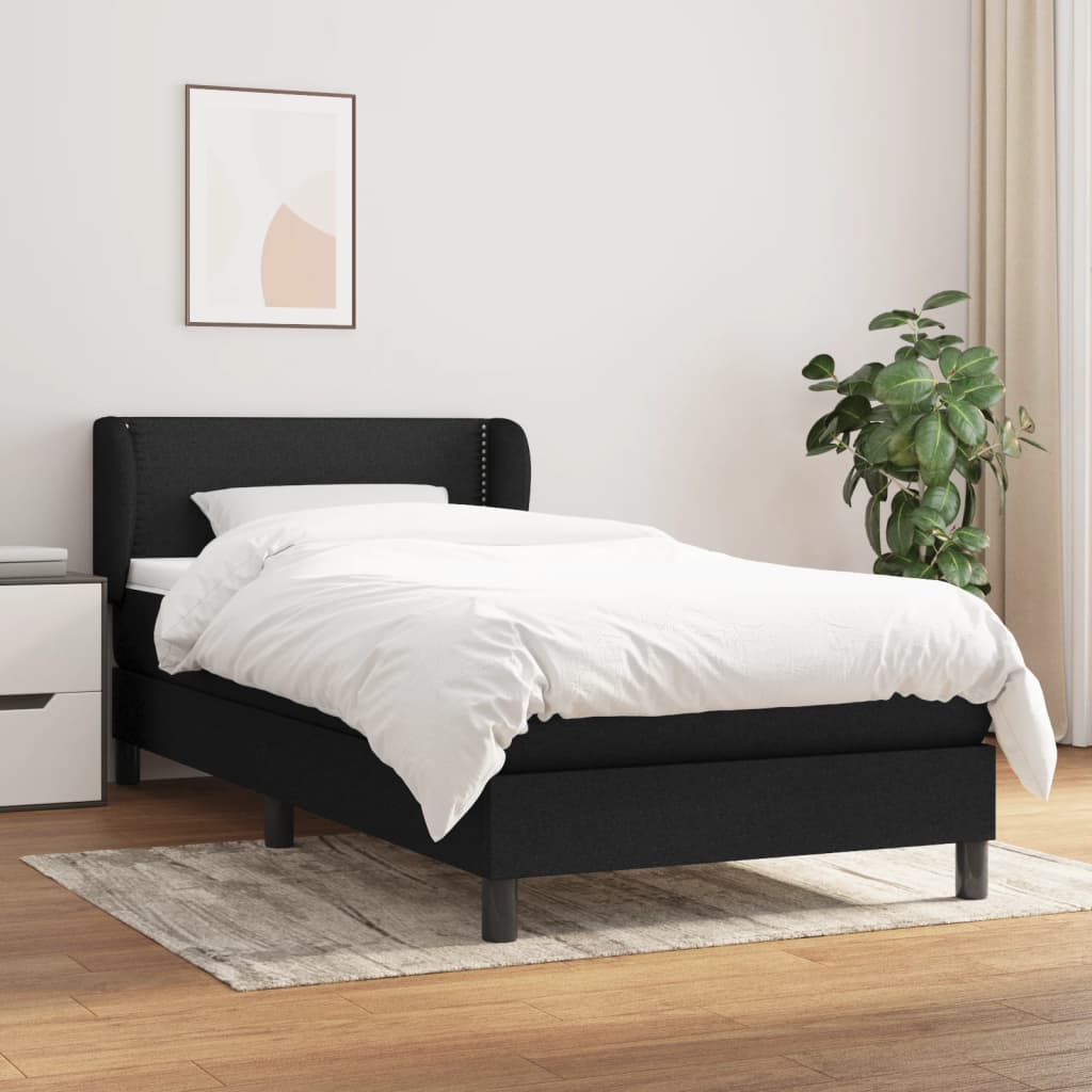 Giroletto a Molle con Materasso Nero 80x200 cm inTessuto | homemem39