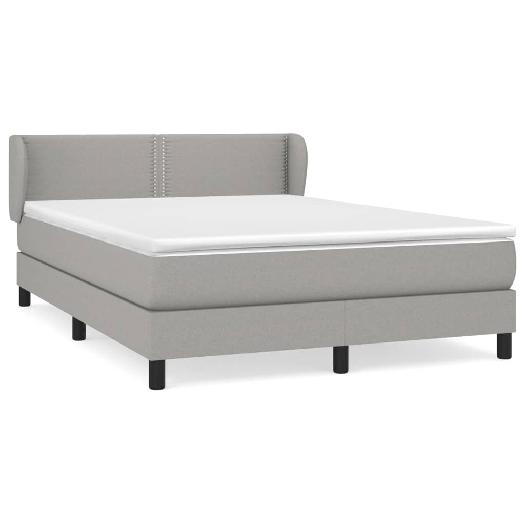 Giroletto a Molle con Materasso Grigio Chiaro 140x190cm Tessuto | homemem39