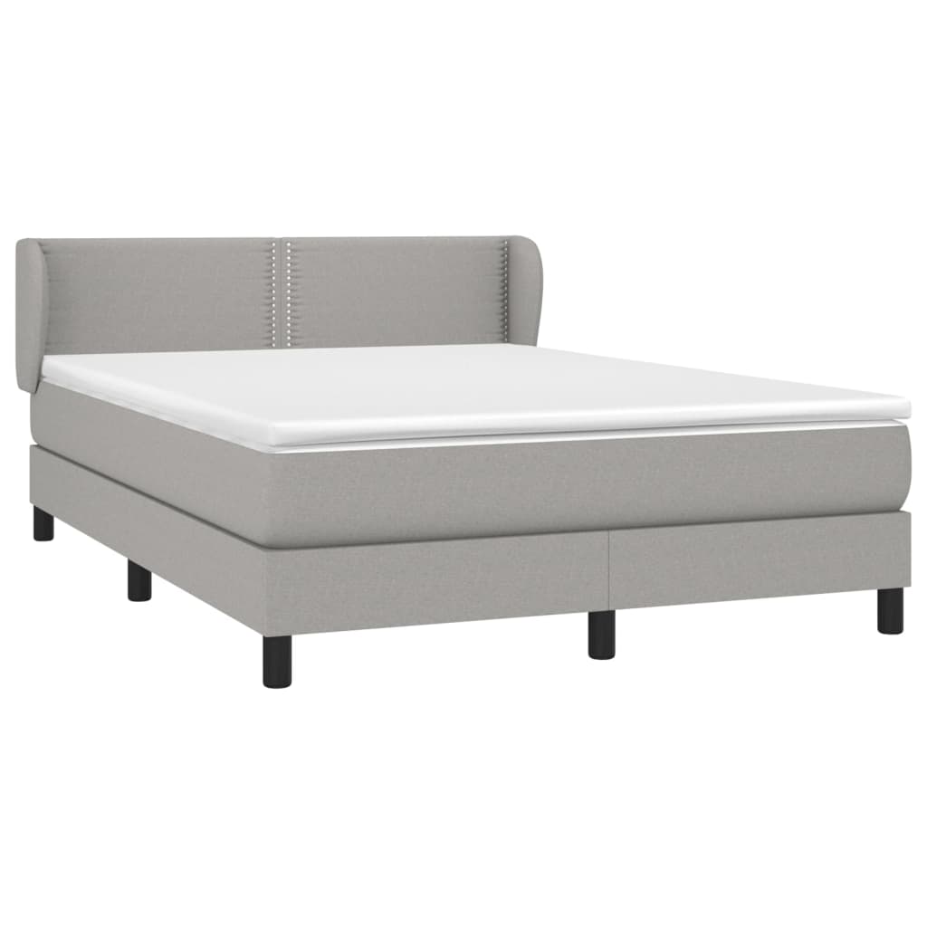 Giroletto a Molle con Materasso Grigio Chiaro 140x190cm Tessuto | homemem39