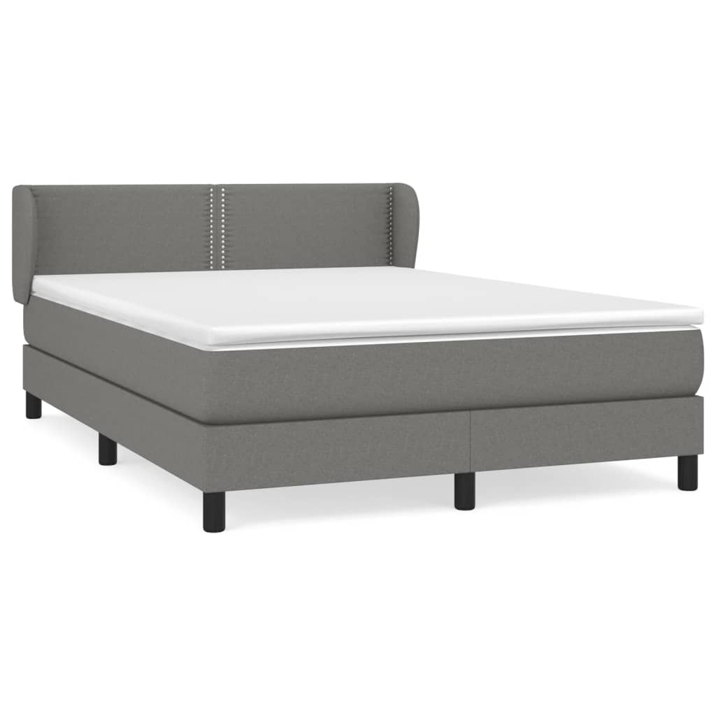 Giroletto a Molle con Materasso Grigio Scuro 140x200cm Tessuto | homemem39