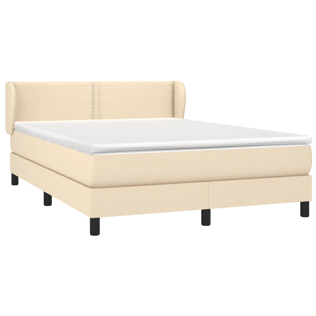 Giroletto a Molle con Materasso Crema 140x200 cm in Tessuto | homemem39