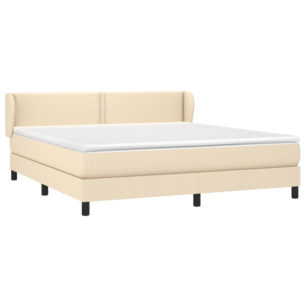 Giroletto a Molle con Materasso Crema 180x200 cm in Tessuto | homemem39