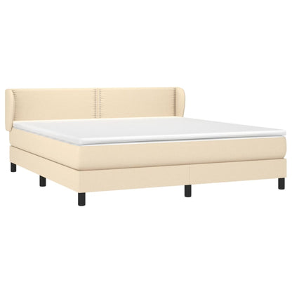Giroletto a Molle con Materasso Crema 180x200 cm in Tessuto | homemem39