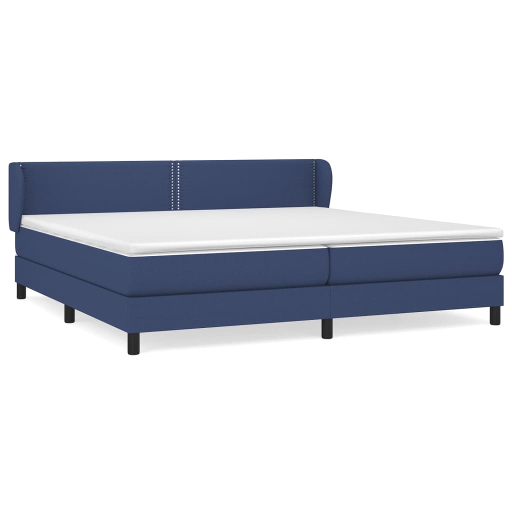 Giroletto a Molle con Materasso Blu 200x200 cm in Tessuto | homemem39