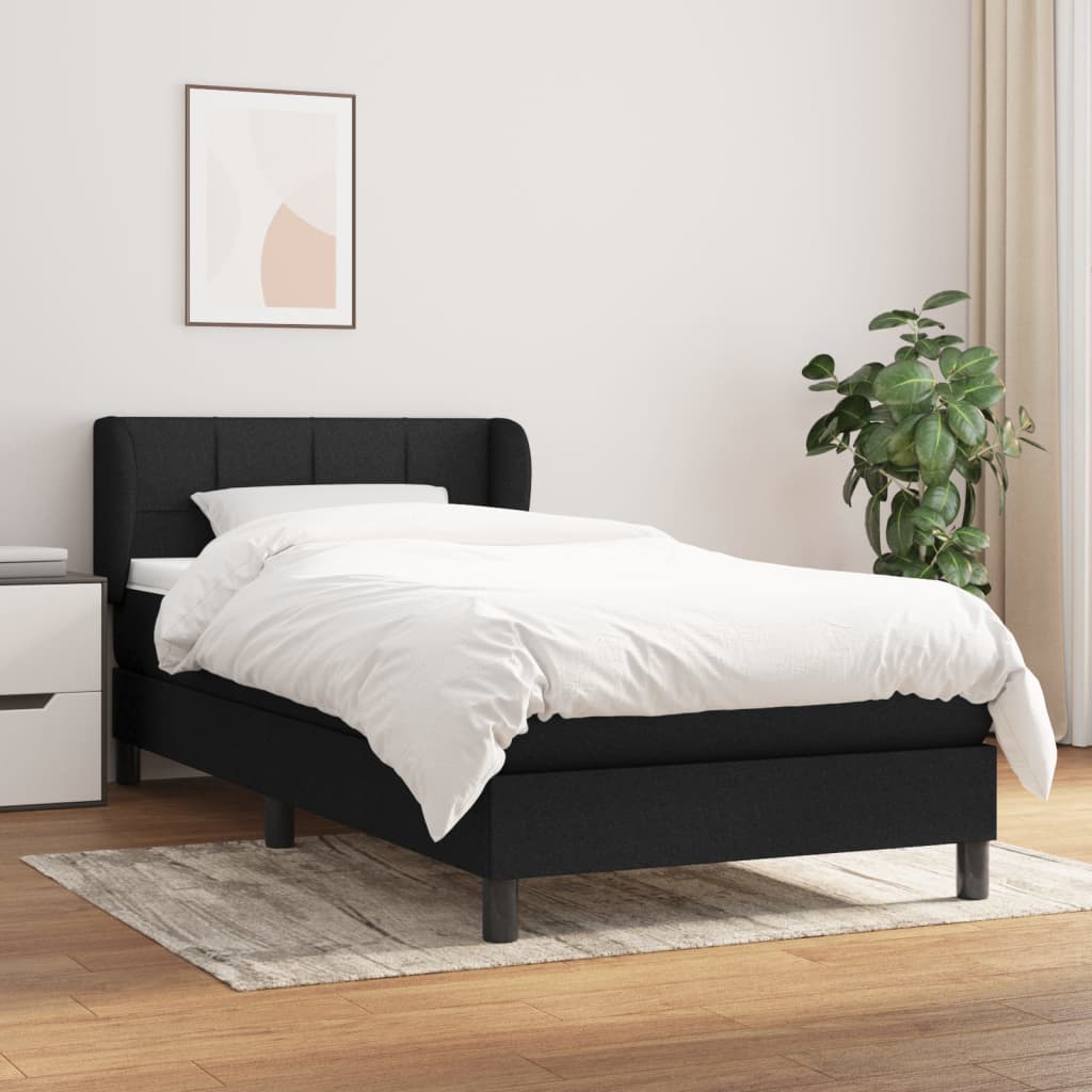 Giroletto a Molle con Materasso Nero 80x200 cm inTessuto | homemem39