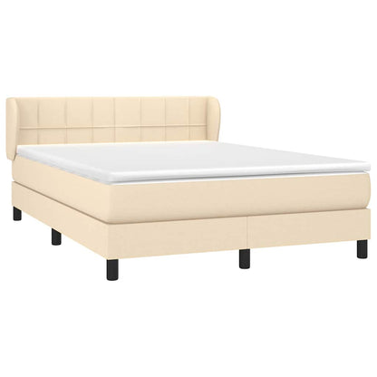Giroletto a Molle con Materasso Crema 140x19 cm in Tessuto