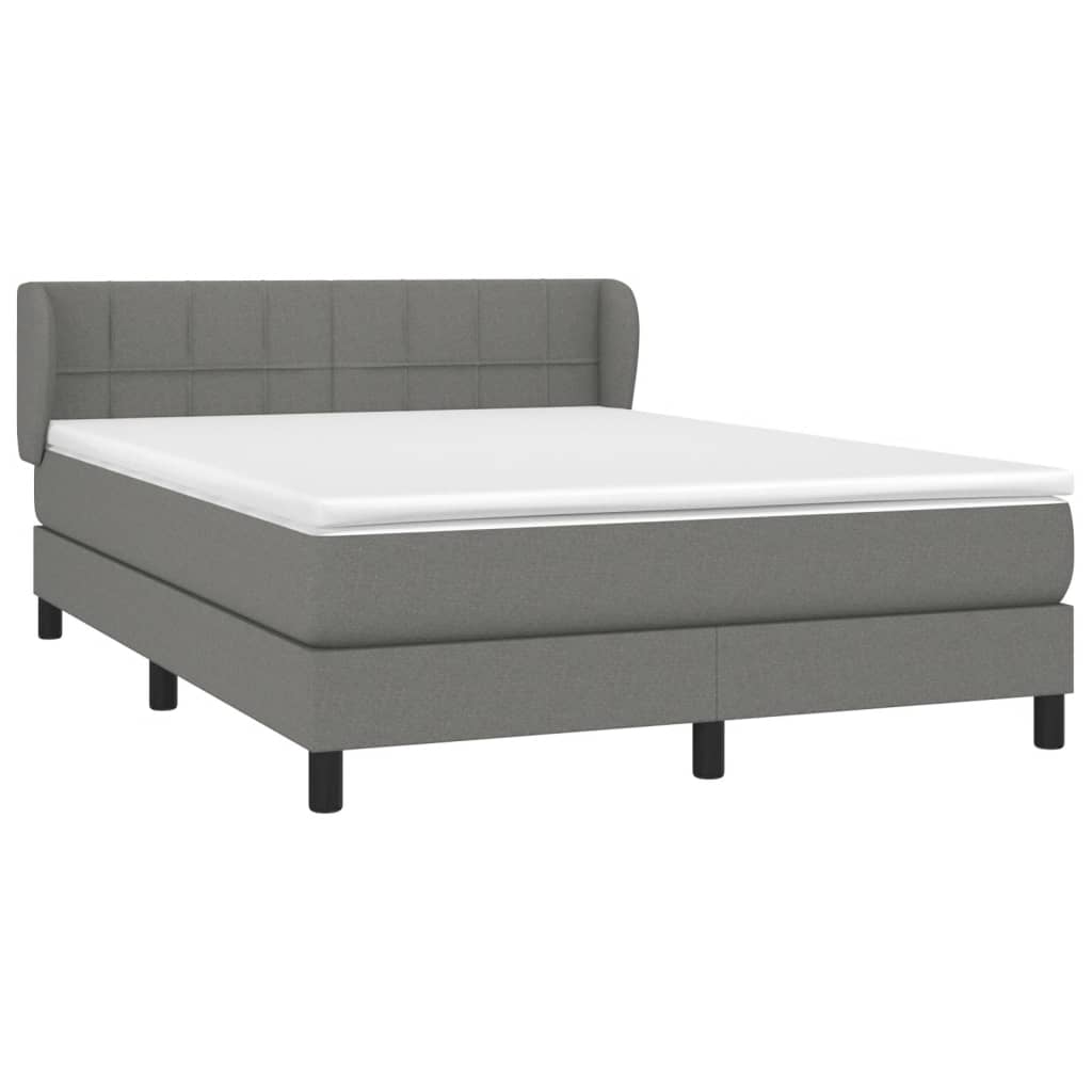 Giroletto a Molle con Materasso Grigio Scuro 140x200cm Tessuto | homemem39