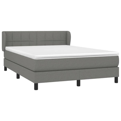 Giroletto a Molle con Materasso Grigio Scuro 140x200cm Tessuto | homemem39