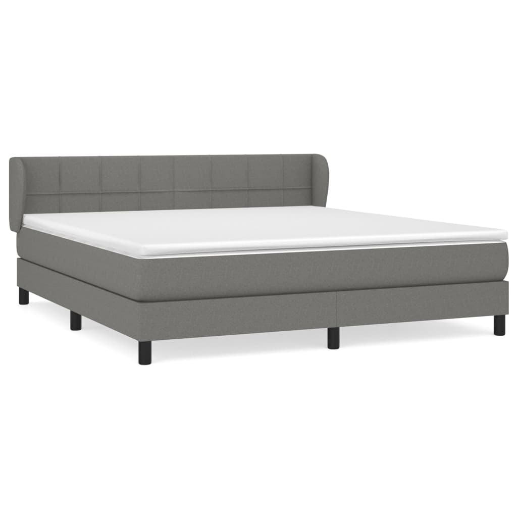 Giroletto a Molle con Materasso Grigio Scuro 180x200 cm Tessuto | homemem39