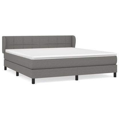 Giroletto a Molle con Materasso Grigio Scuro 180x200 cm Tessuto | homemem39